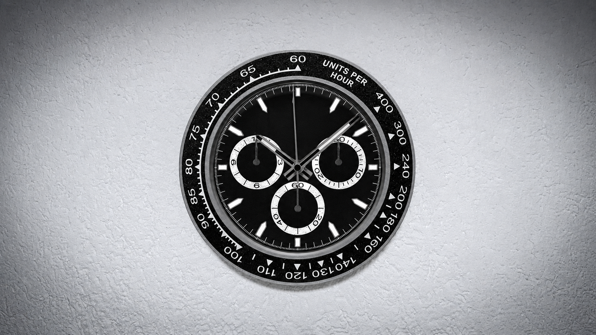 Daytona 3D Wall Clock 30 CM
